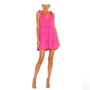 Amanda Uprichard Pink Sleeveless Tiered Dress